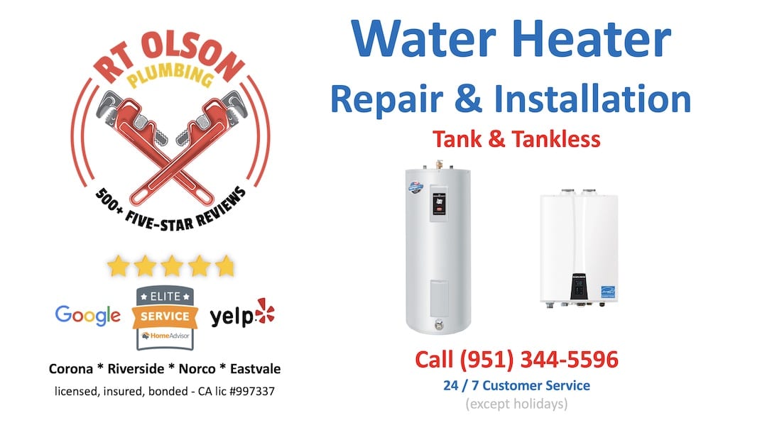 Water Heater Repair & Installation Corona RT Olson Plumbing